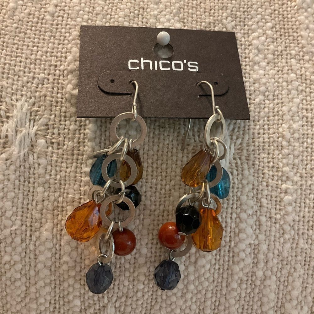 0213-Chico's Multicolor Dangle Earrings‎